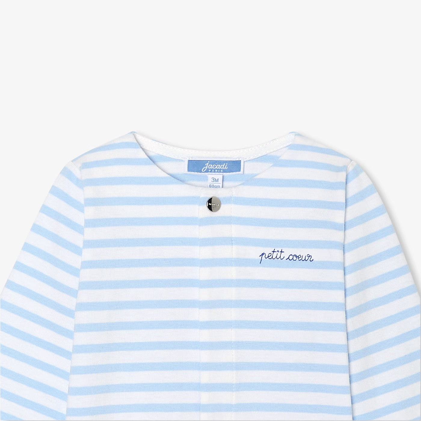 Baby boy jersey jumpsuit - white/blue