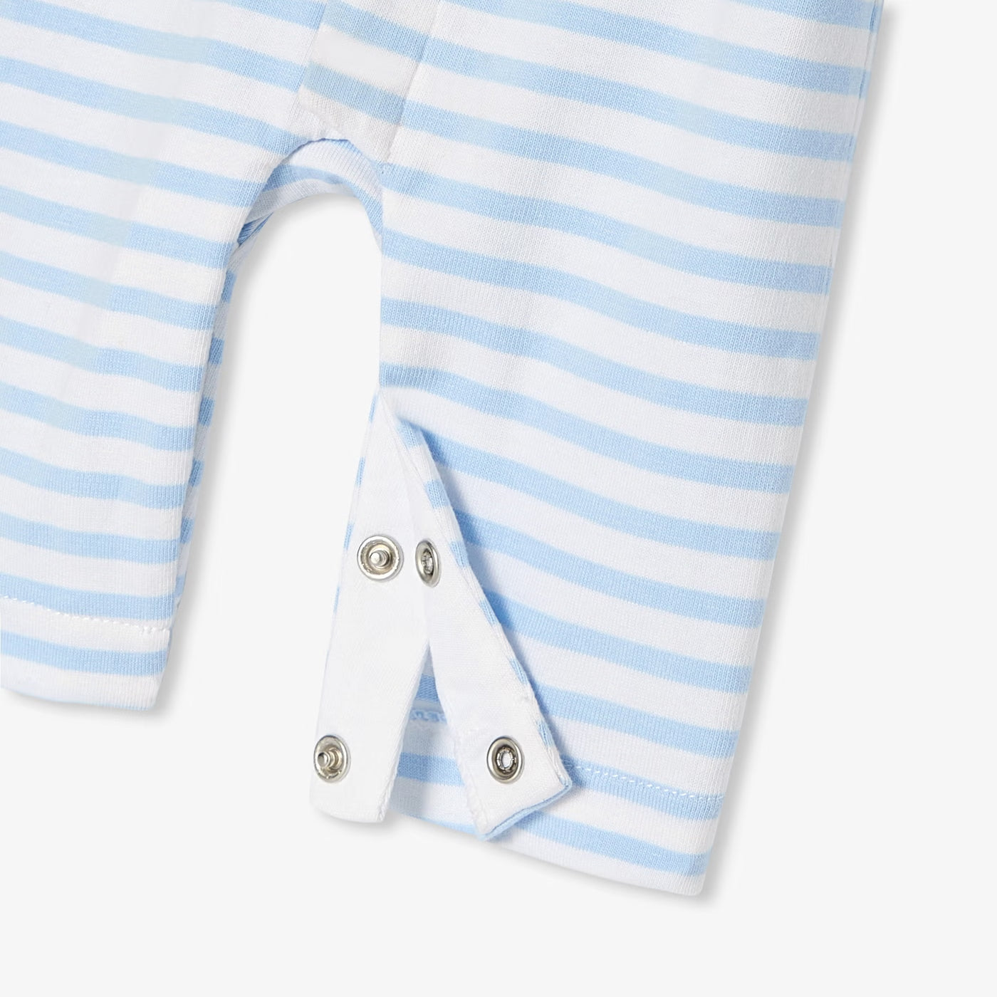 Baby boy jersey jumpsuit - white/blue