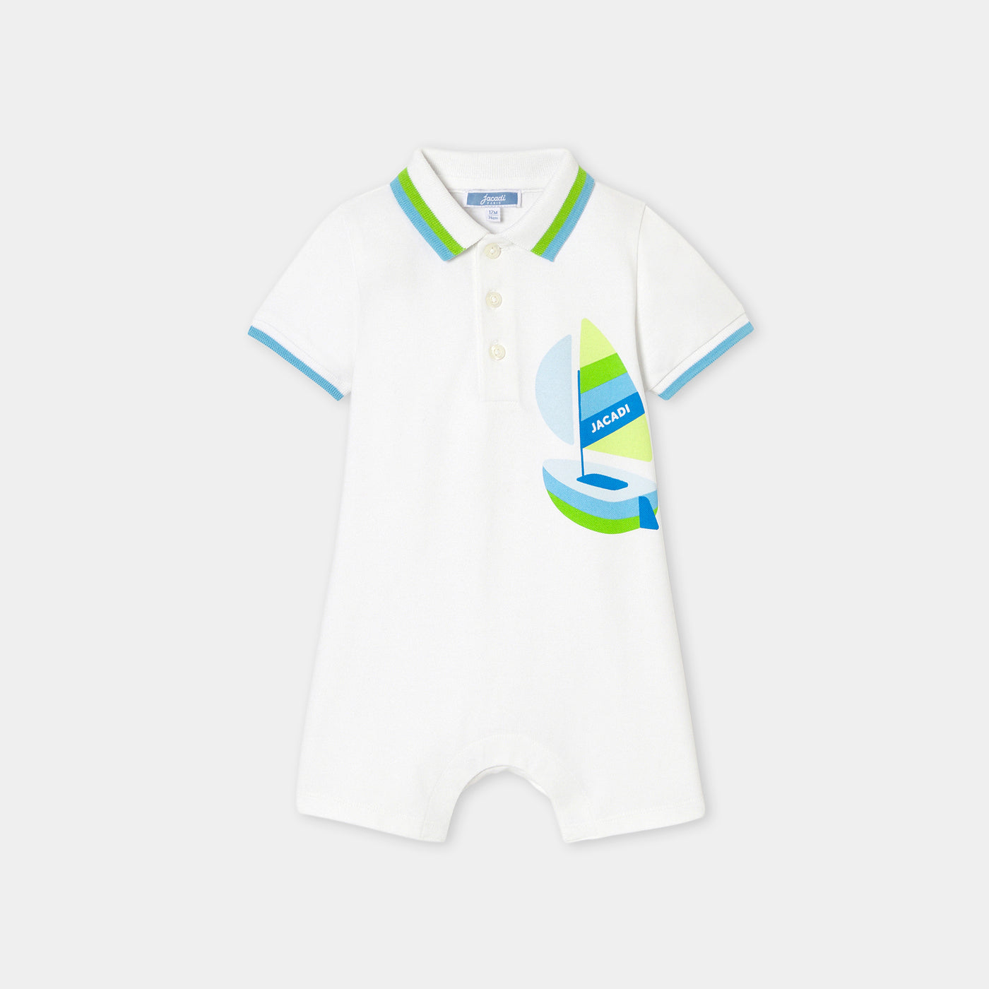 Baby boy jumpsuit in cotton piqué