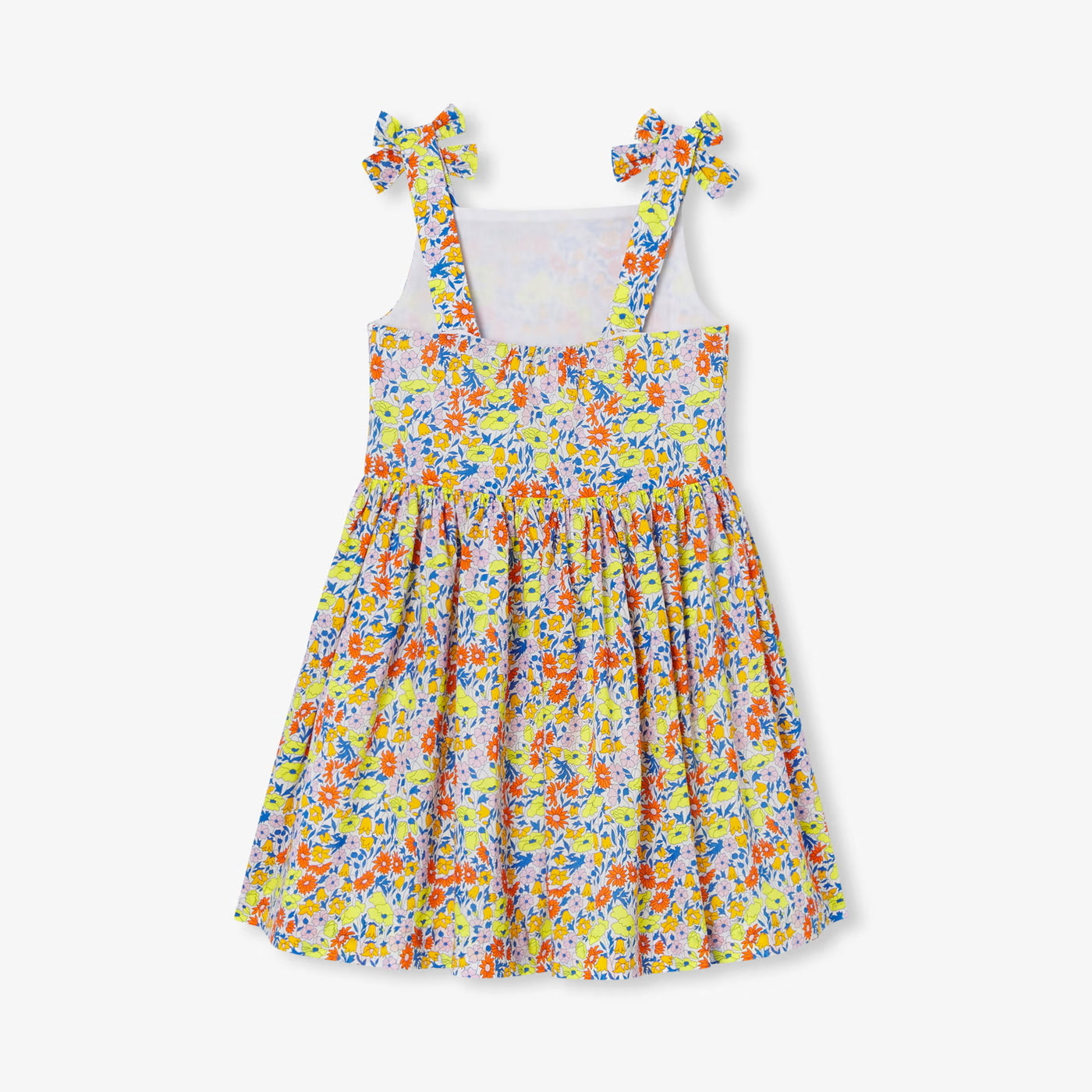 Liberty fabric girl's dress - white/multicolor