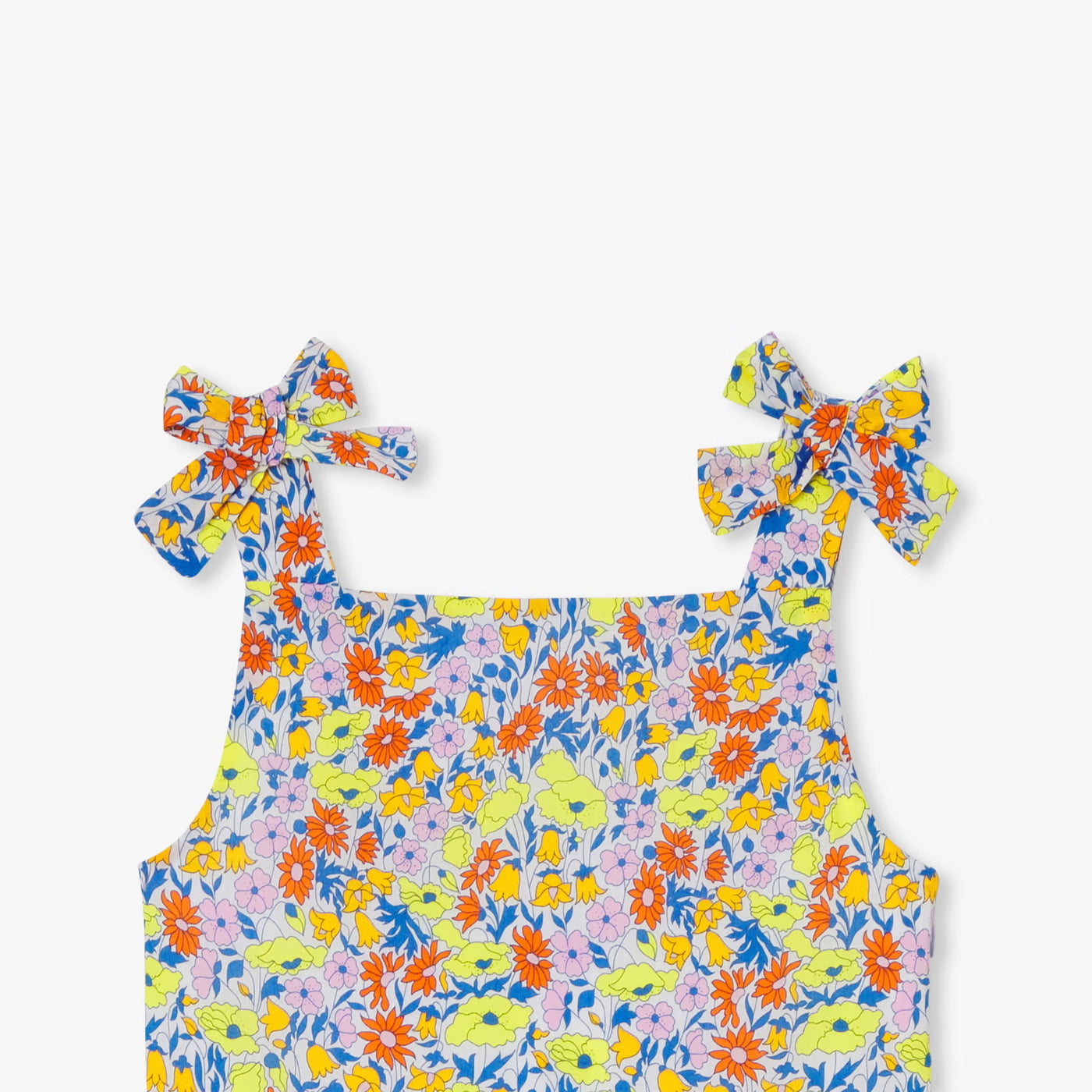 Liberty fabric girl's dress - white/multicolor
