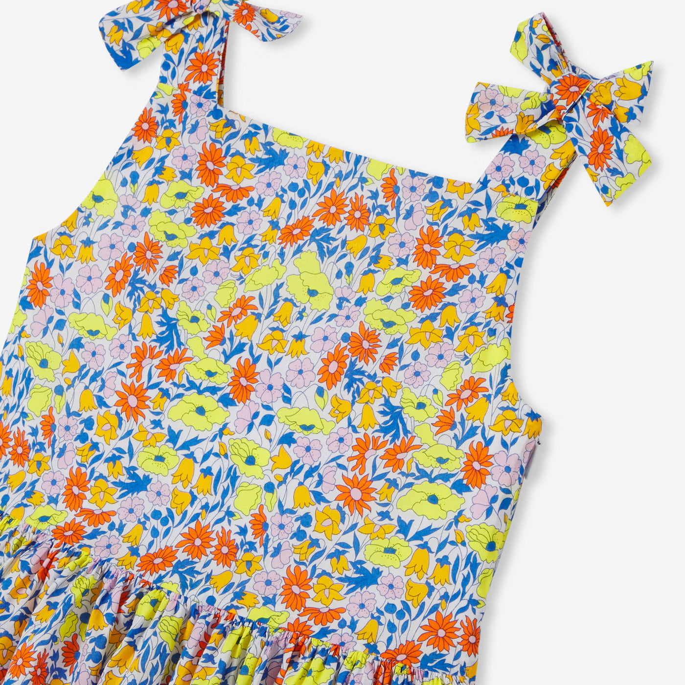 Liberty fabric girl's dress - white/multicolor