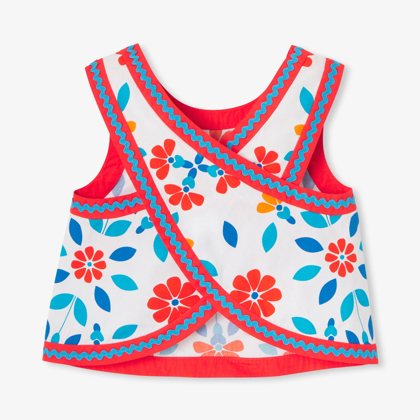 Girl cross-back top in poplin