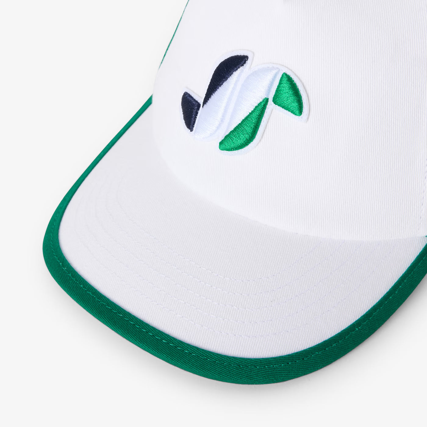 Children's color block cap - white/green