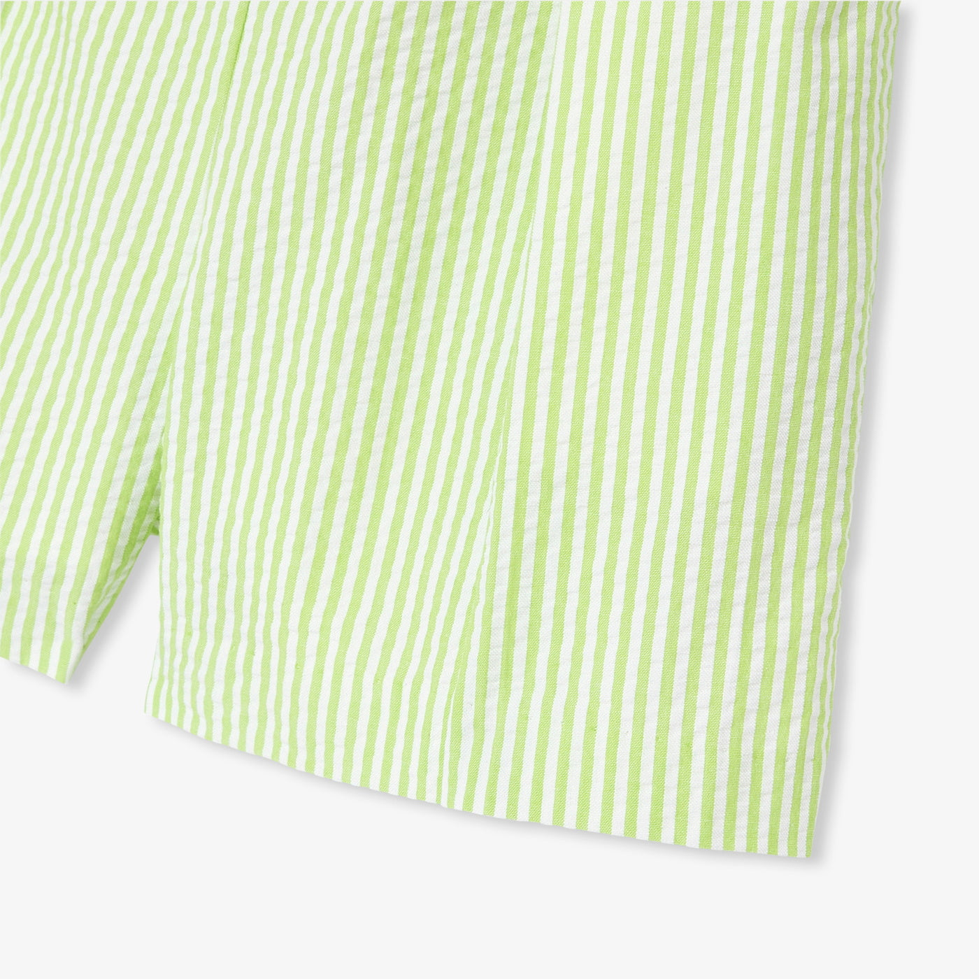 Girl seersucker shorts - white/green