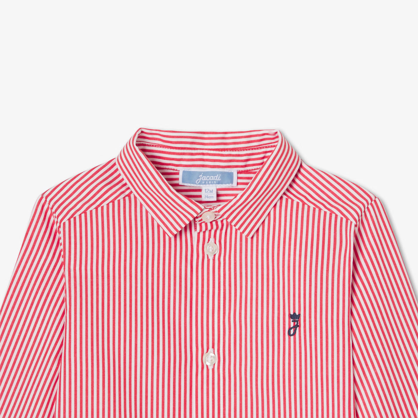 Baby boy's poplin shirt - white/red
