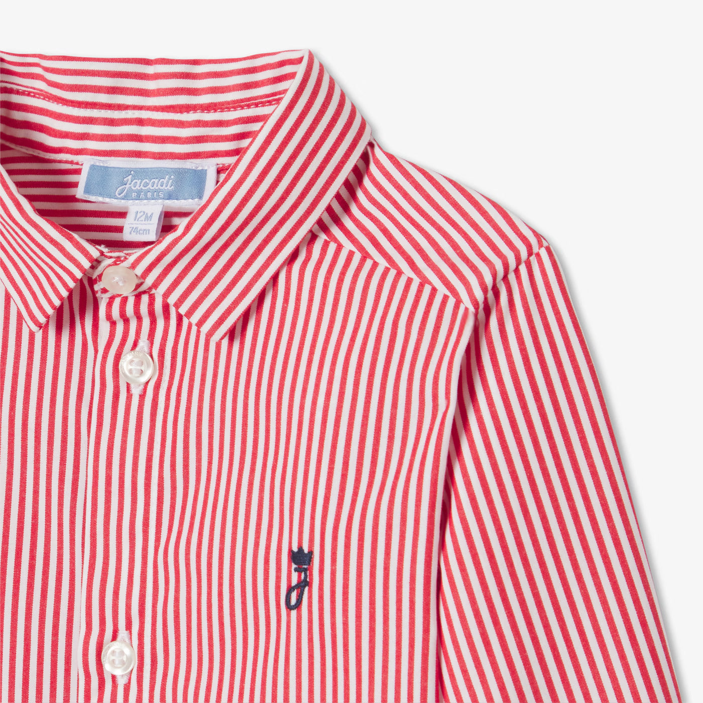 Baby boy's poplin shirt - white/red