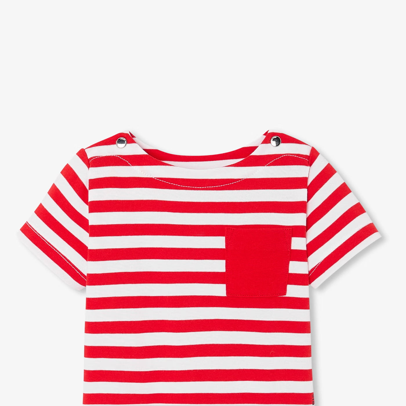 Baby boy's short-sleeved sailor shirt - white/red