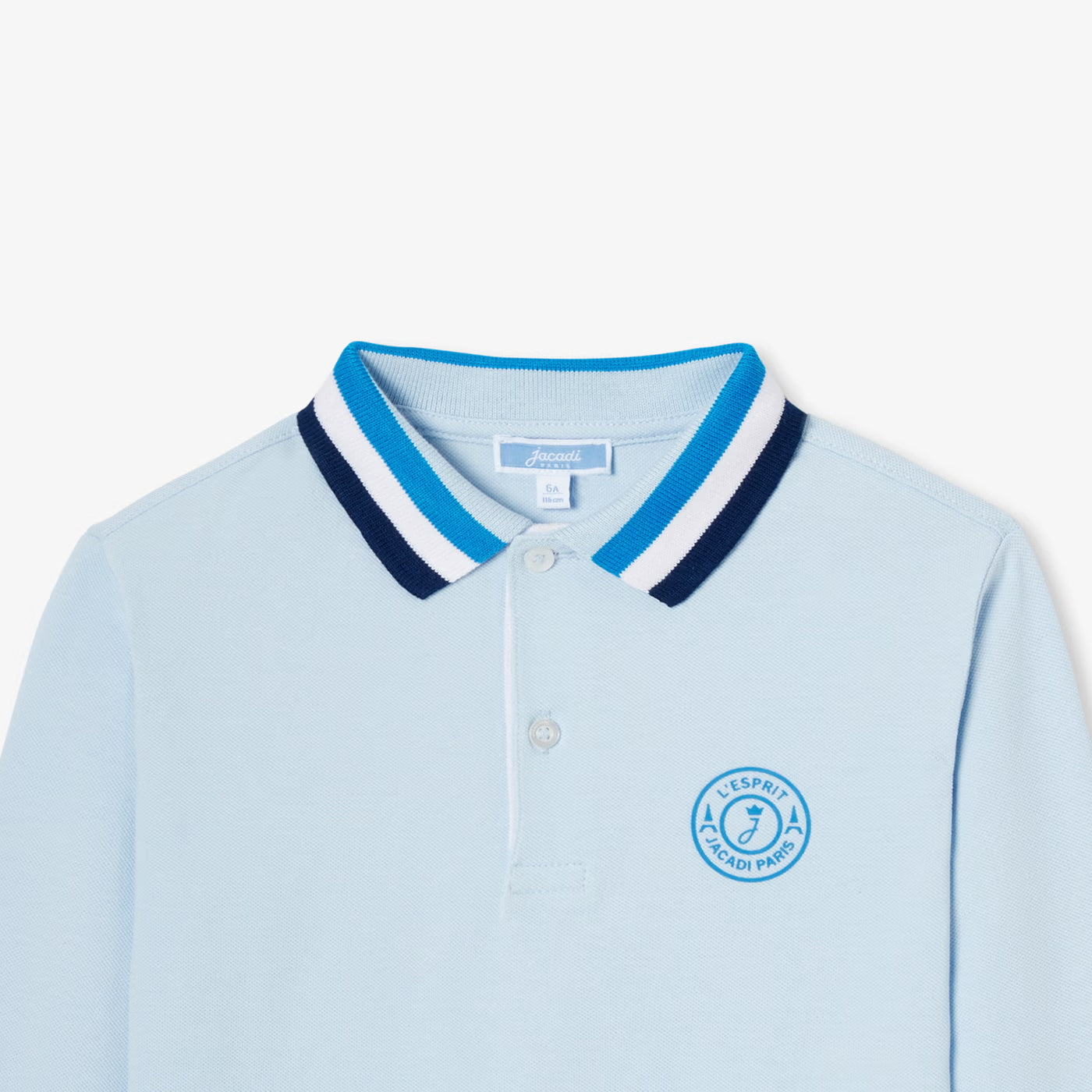 Boys' cotton pique polo shirt - cloud