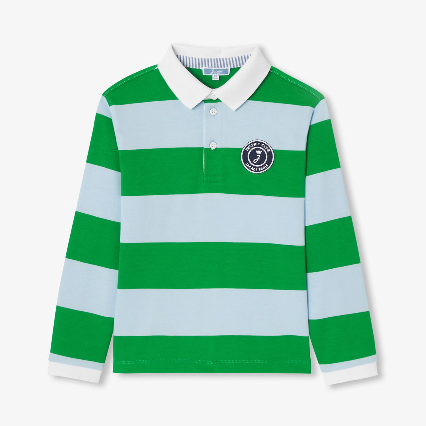Boys' cotton polo shirt - blue/green
