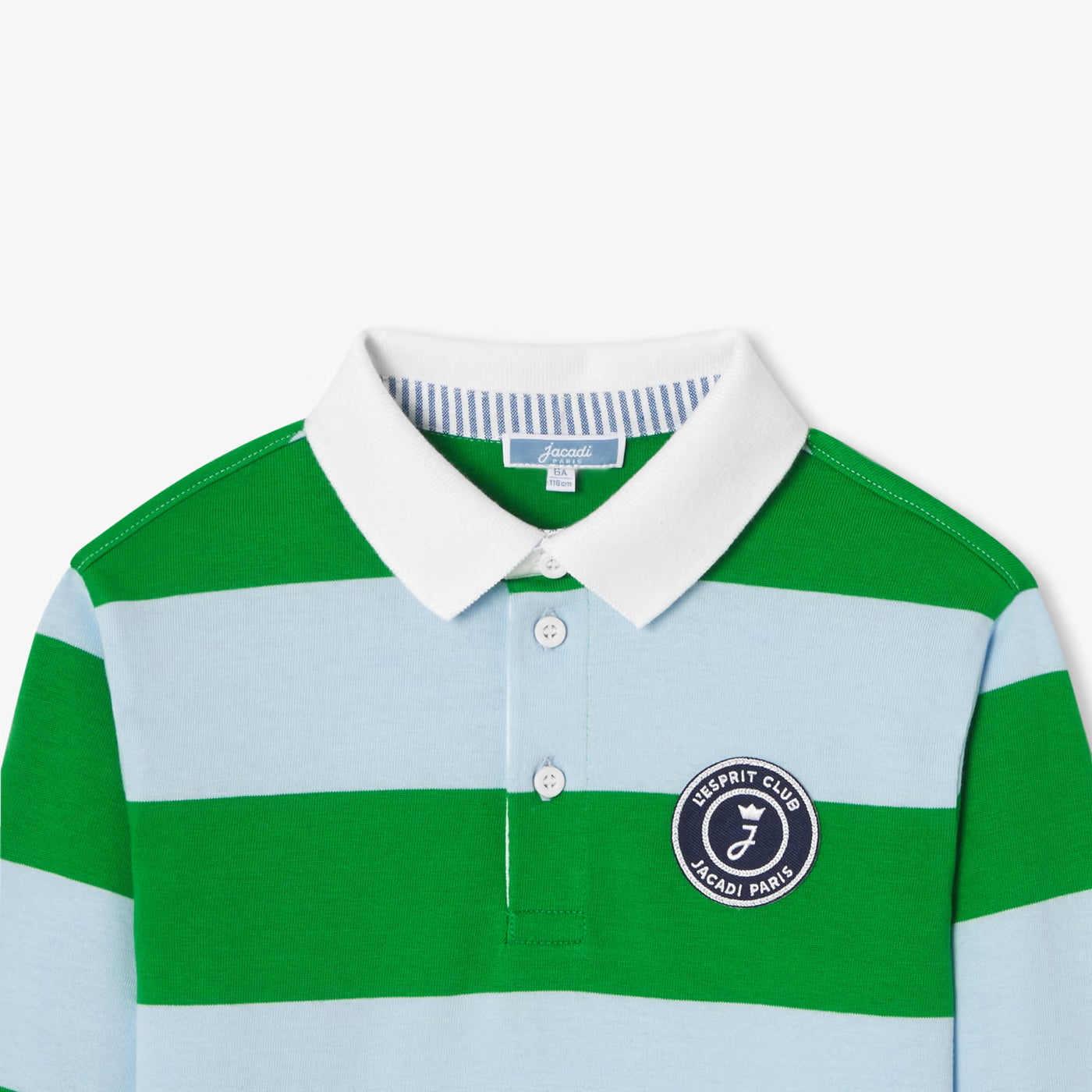 Boys' cotton polo shirt - blue/green