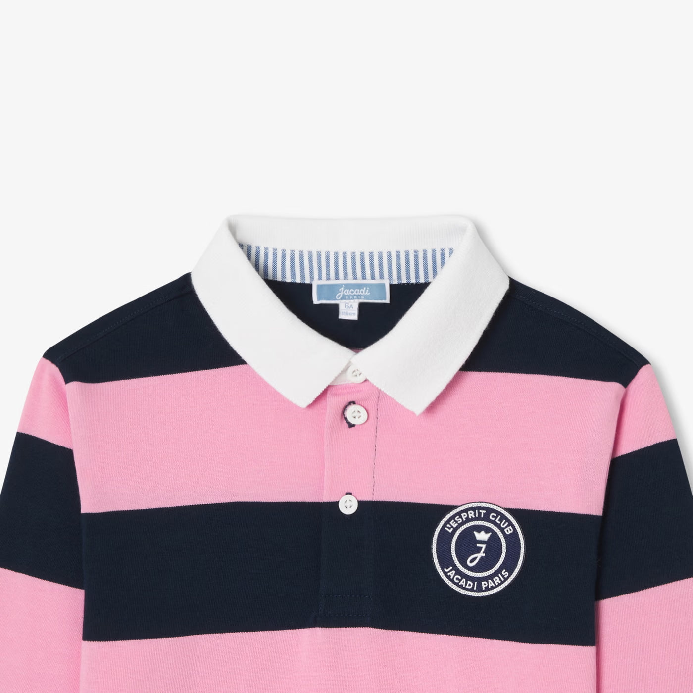 Boys' cotton polo shirt - pink/blue