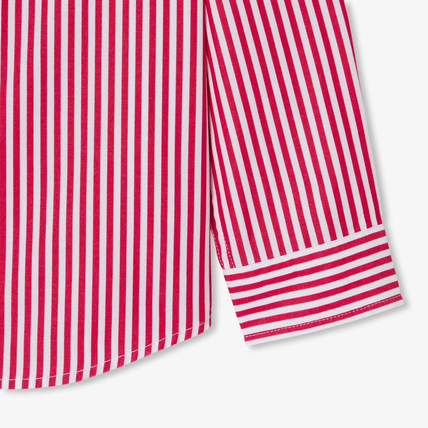 Children's striped poplin shirt - white/red