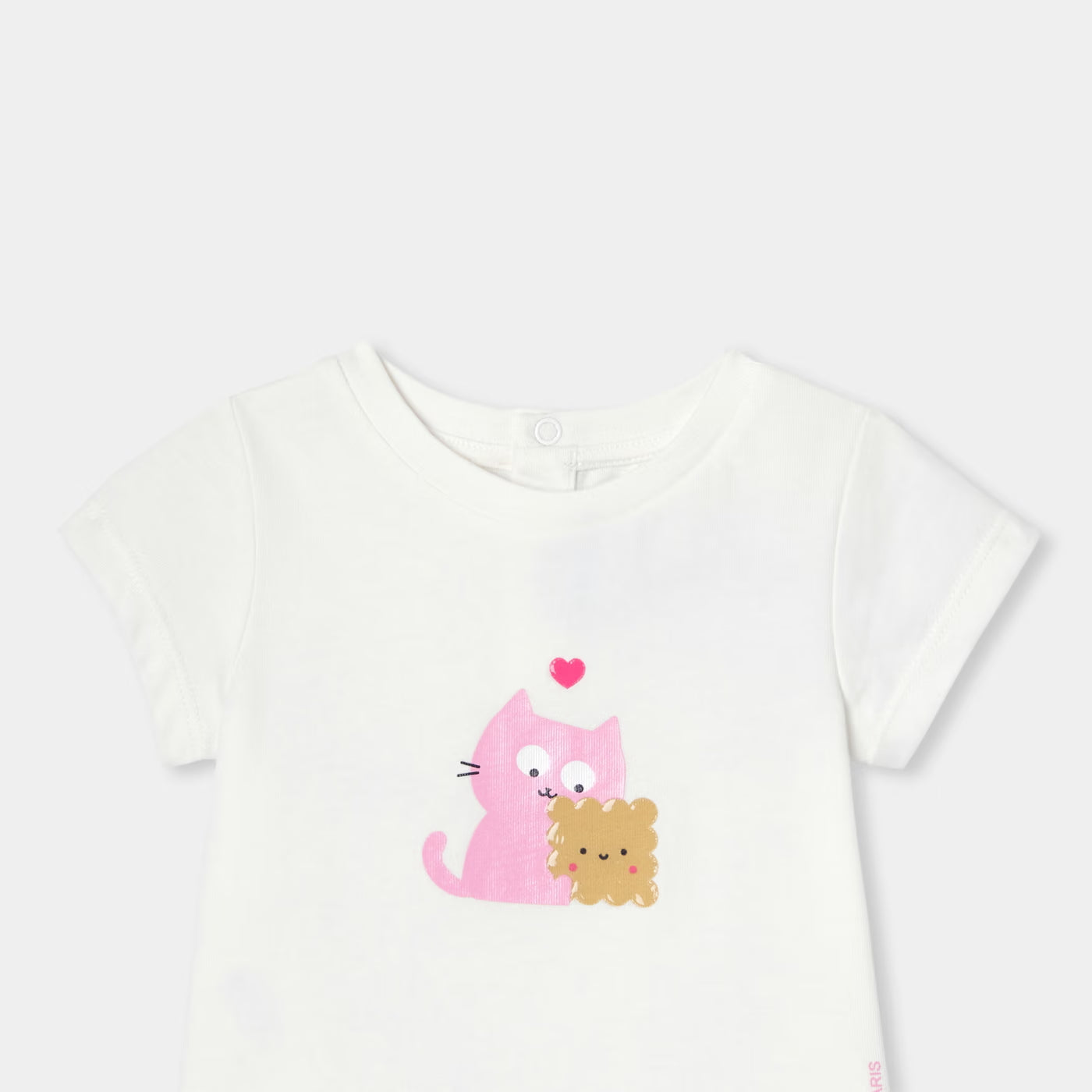 Baby girl cotton t-shirt - soft white jacadi