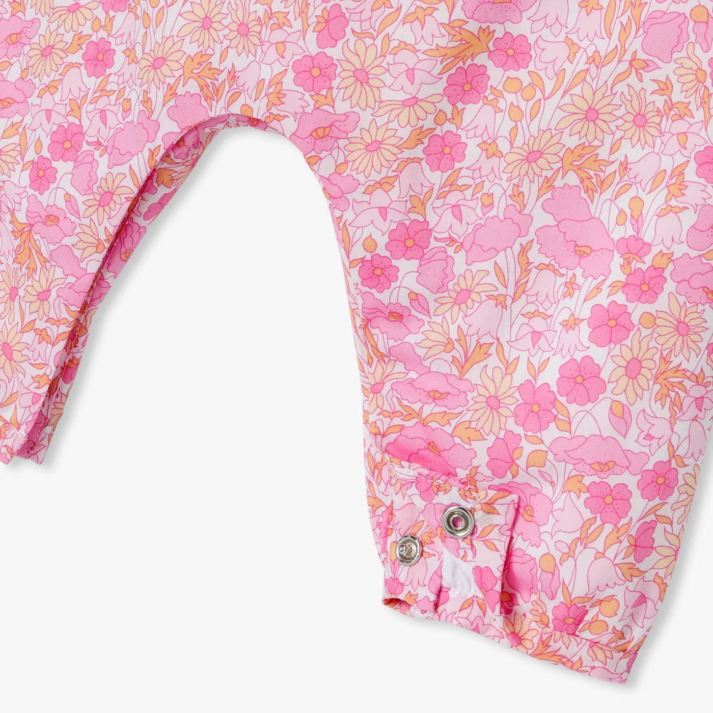 Baby girl dungarees in Liberty fabric - pink/multico