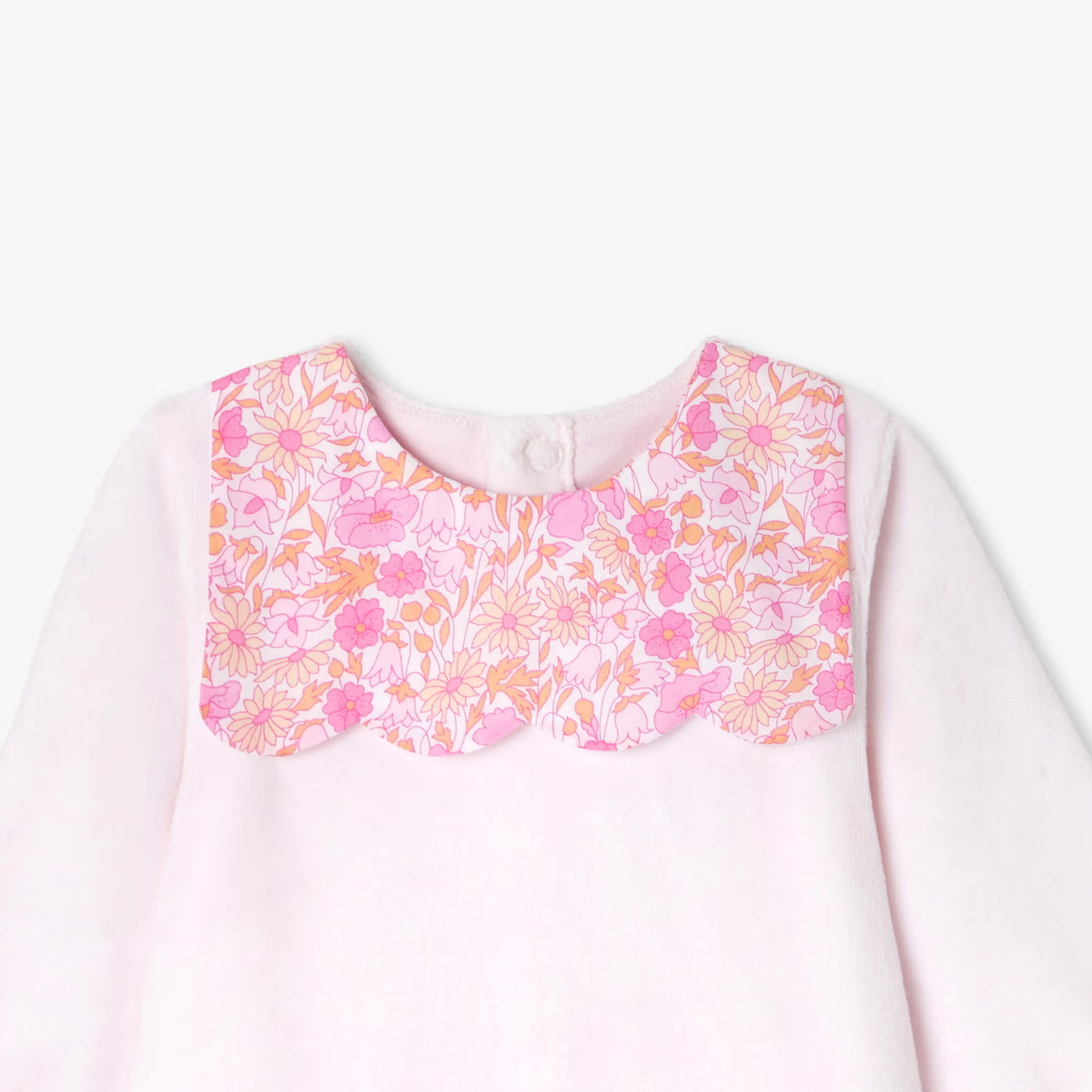Baby girl's velvet pajamas - light powder pink