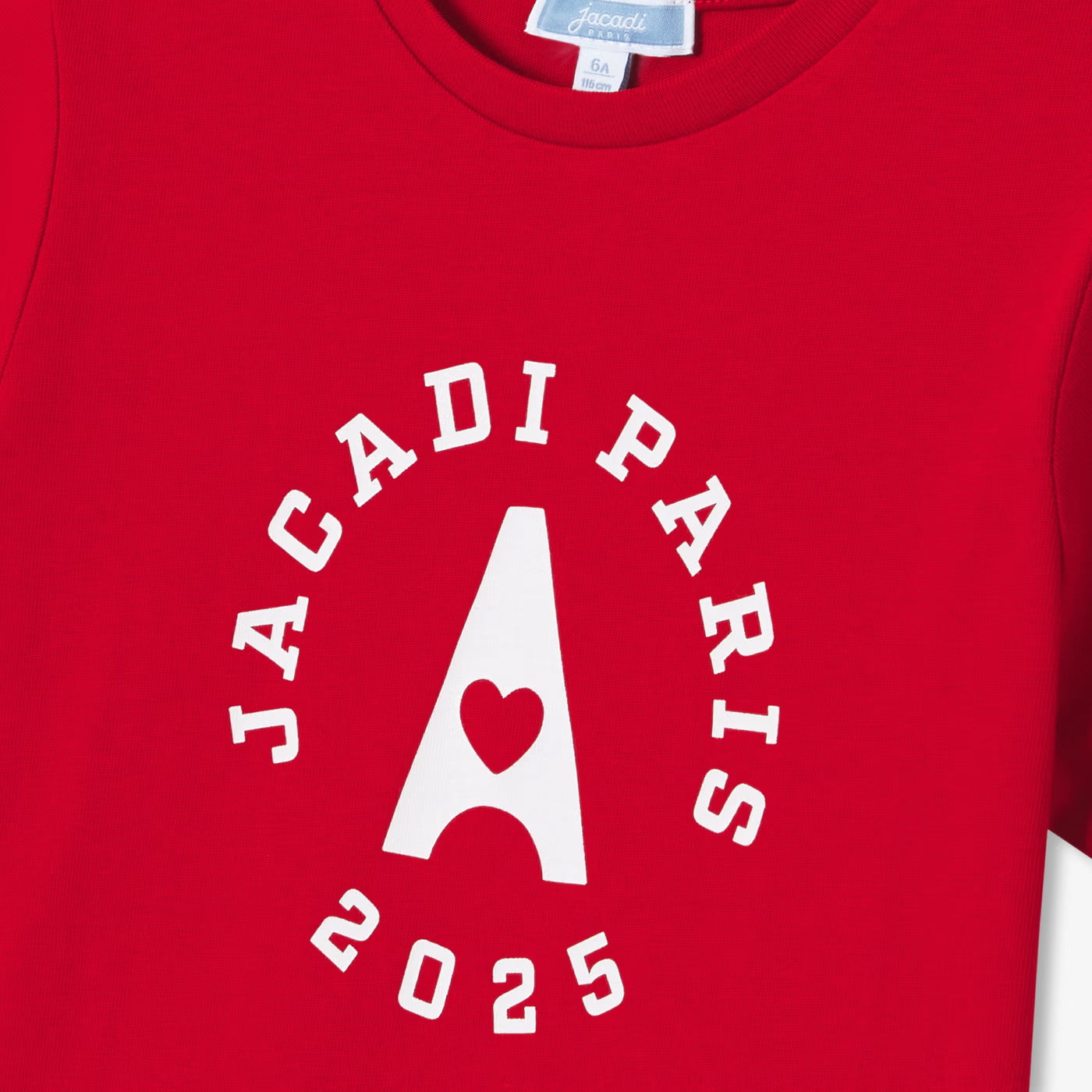 Girls' cotton T-shirt - brick red