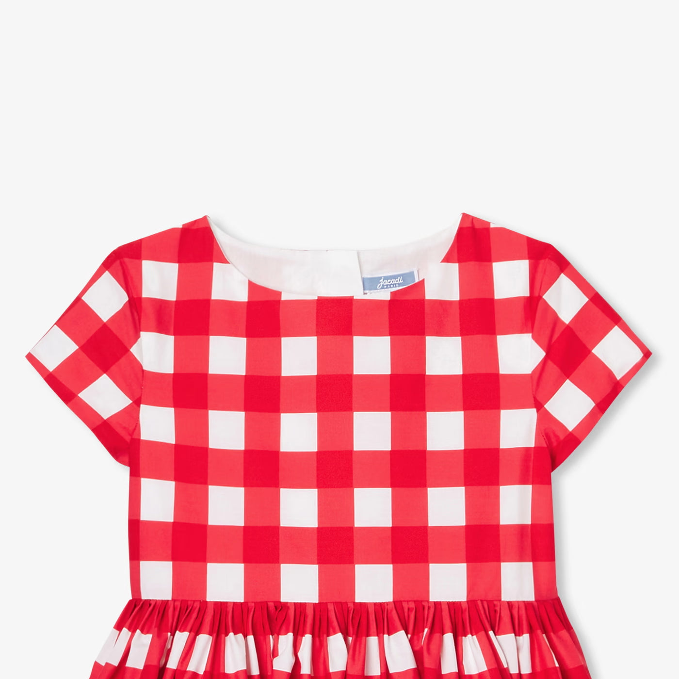 Girls' gingham dress - white/red