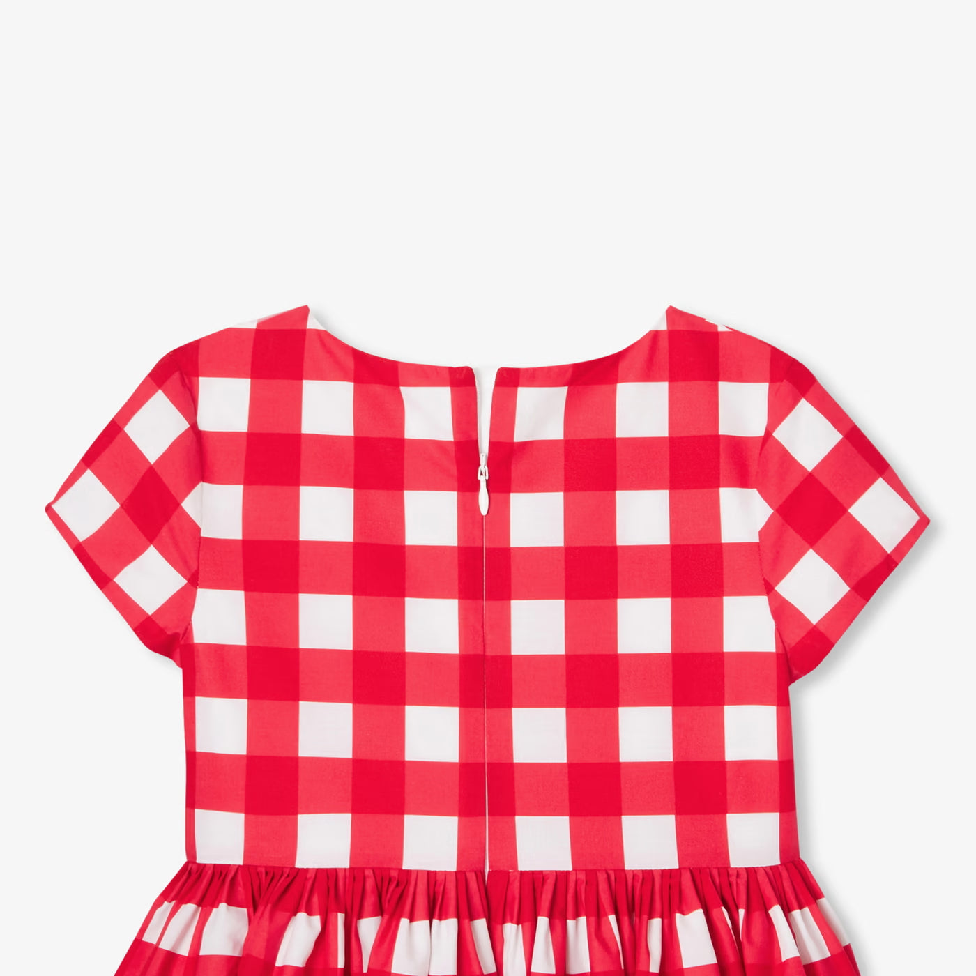 Girls' gingham dress - white/red