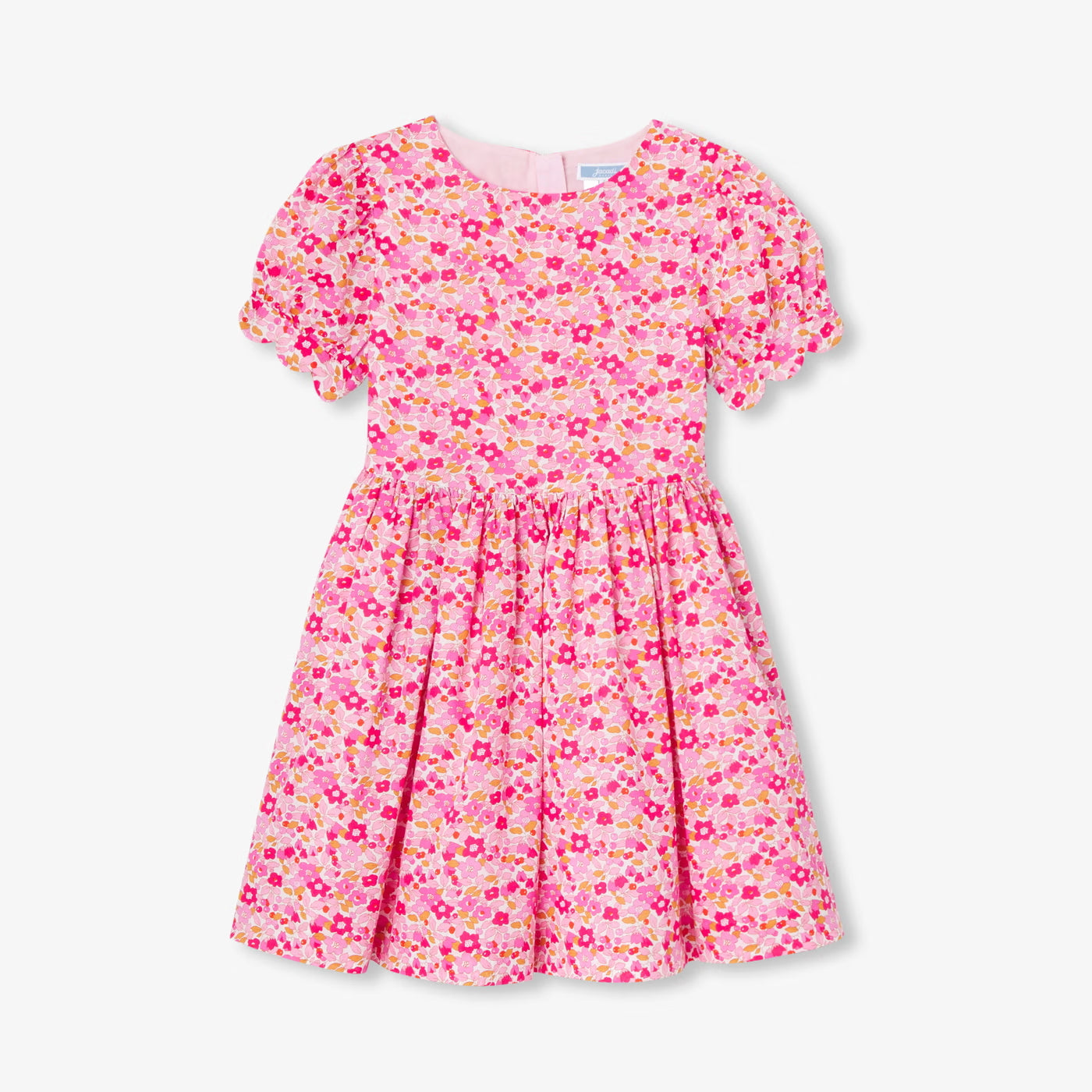 Girls' dress in Liberty fabric - pink/multicolor
