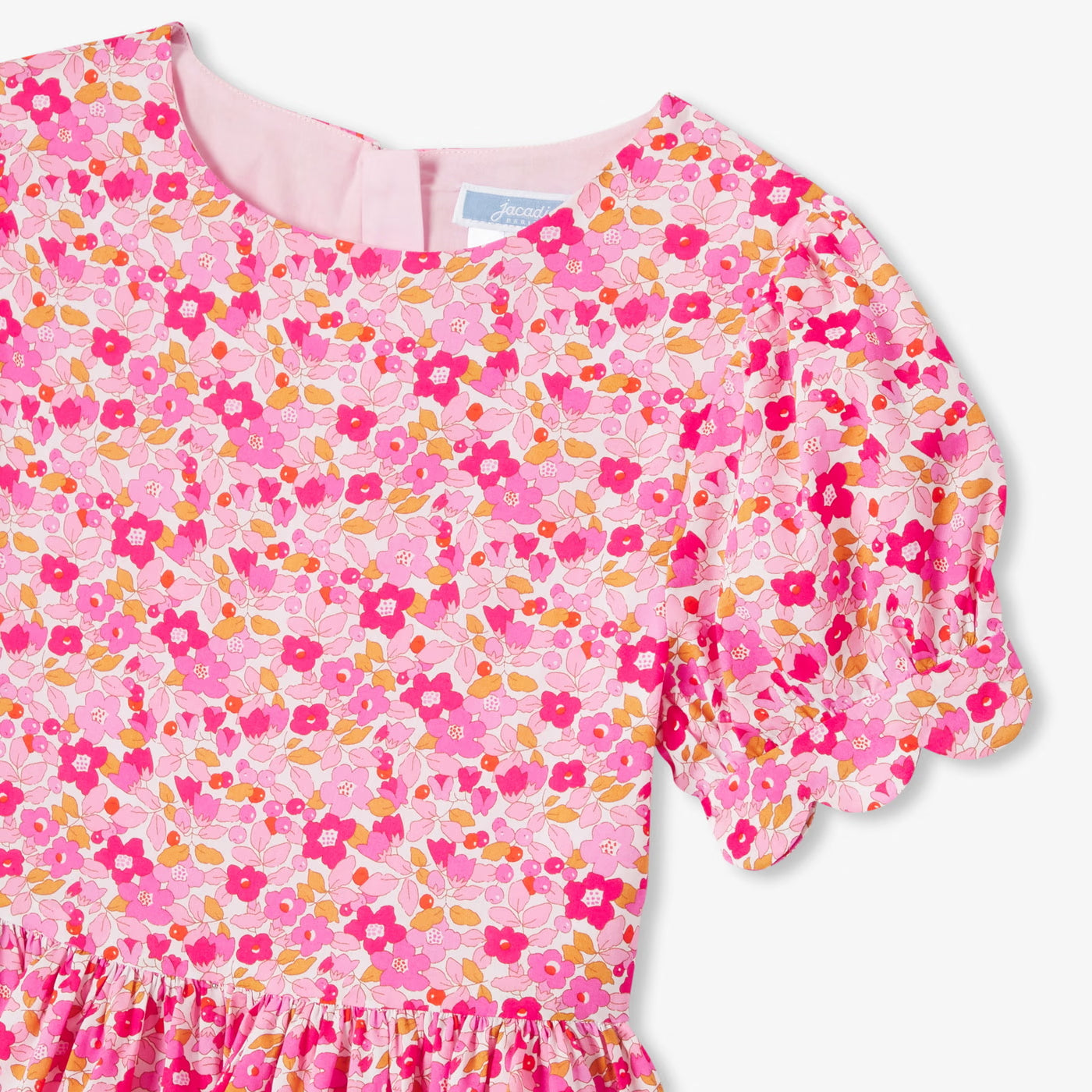 Girls' dress in Liberty fabric - pink/multicolor