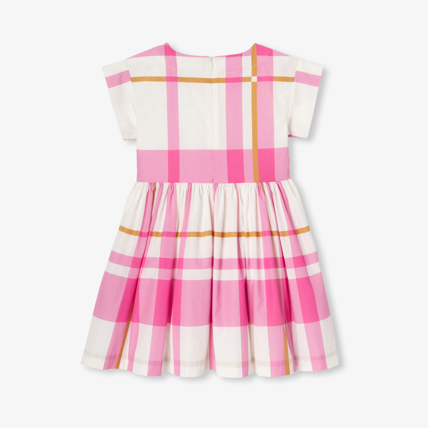Girl plaid dress - blanc doux/multico