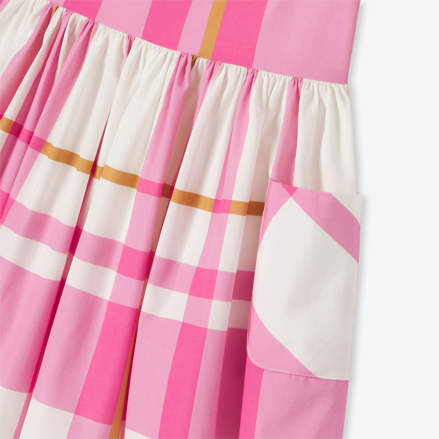 Girl plaid dress - blanc doux/multico