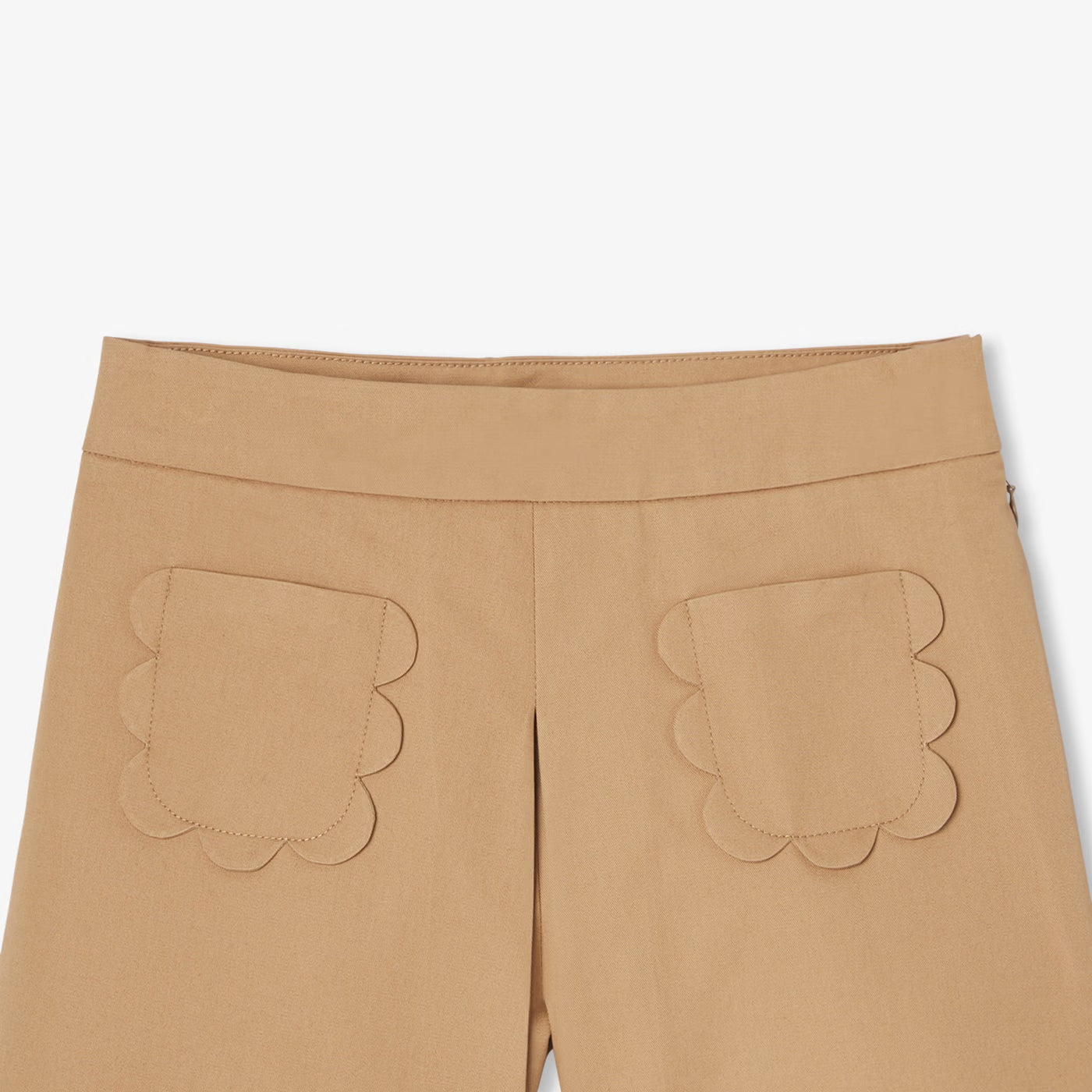 Girls' gabardine culottes - camel