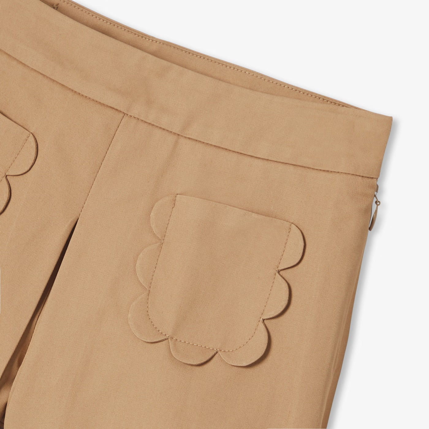 Girls' gabardine culottes - camel