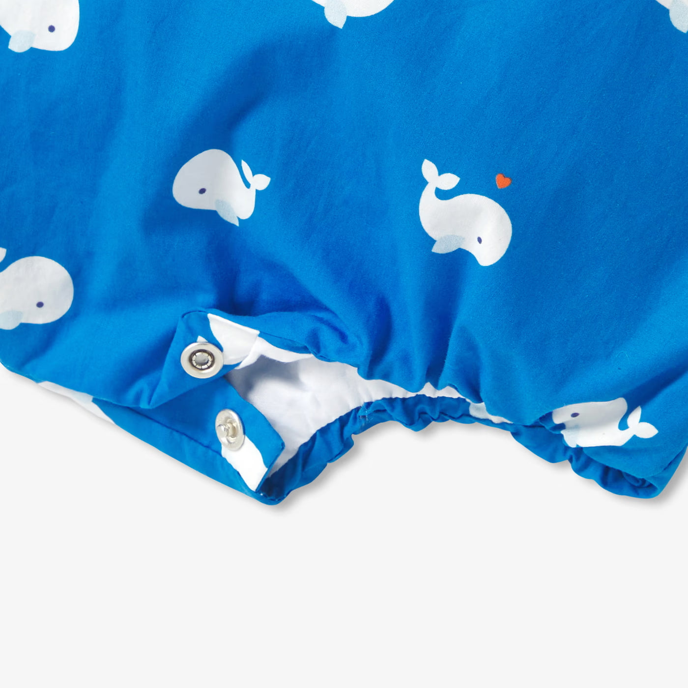 Two-material baby romper - white/blue