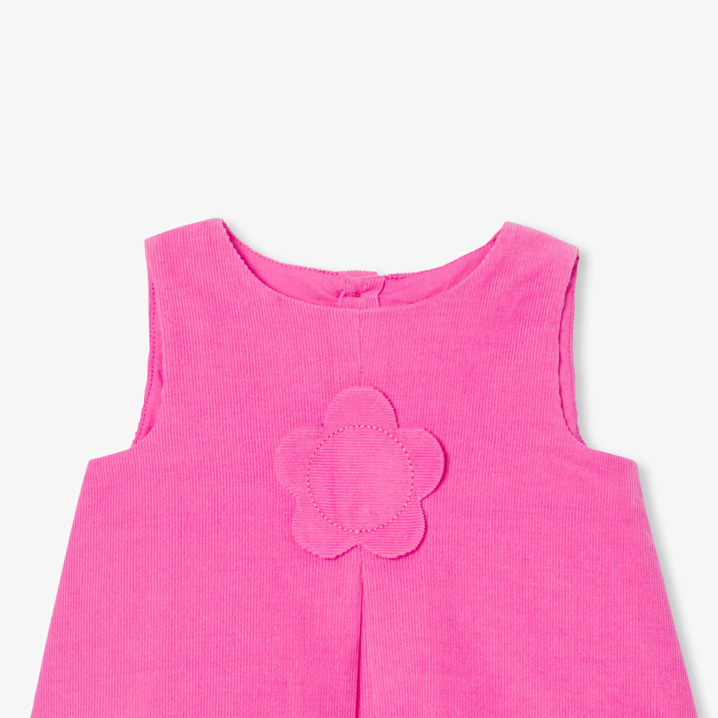 Baby girl's velvet pinafore dress - geranium