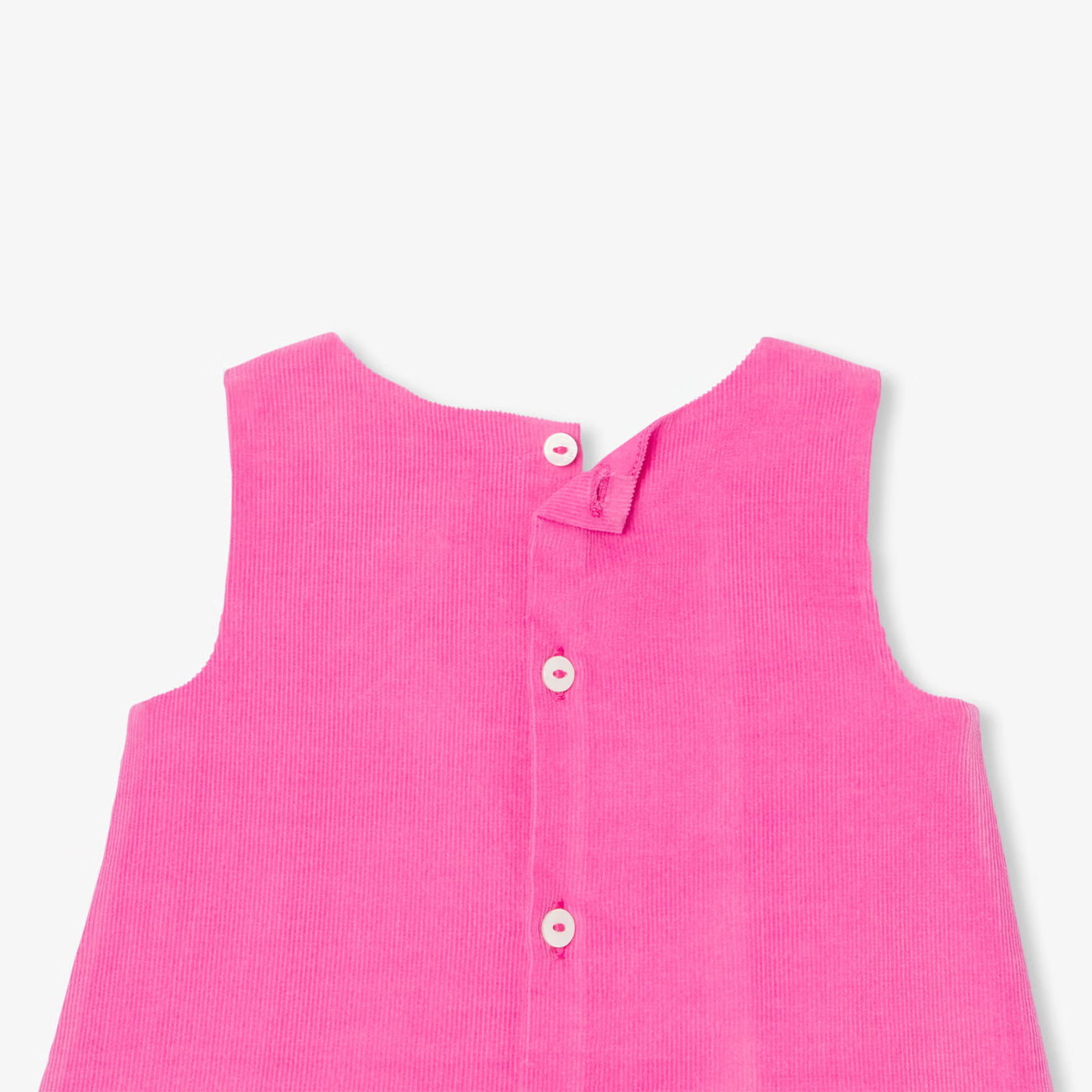 Baby girl's velvet pinafore dress - geranium