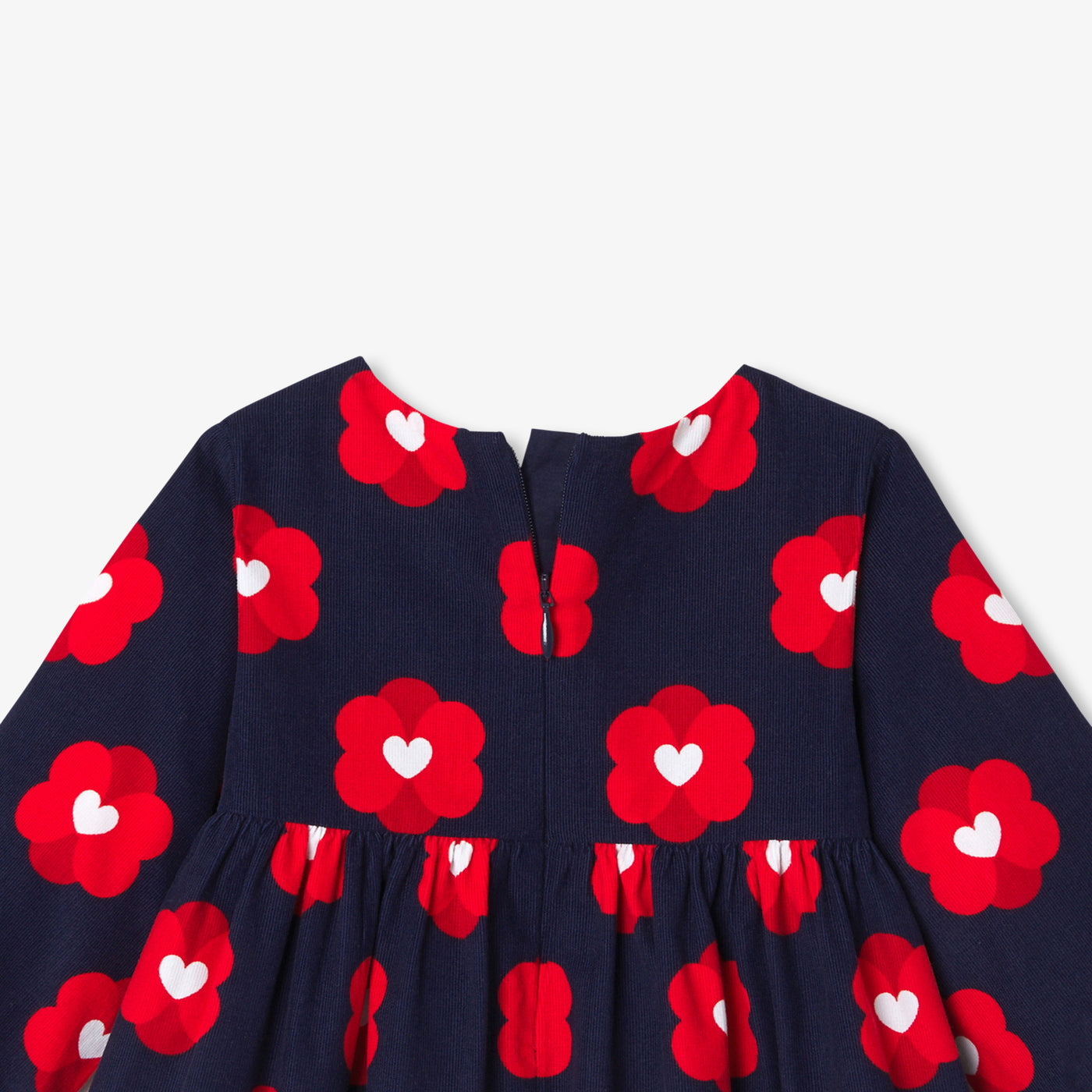 Baby girl dress in velvet milleraies - marine/multico