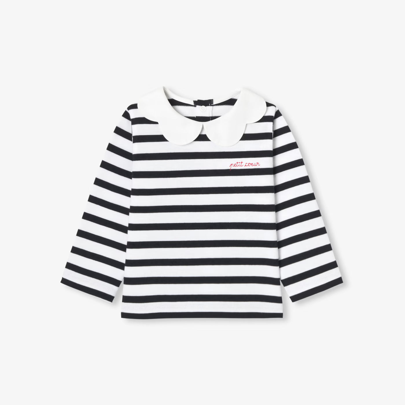 Baby girl Breton tee - blanc/marine