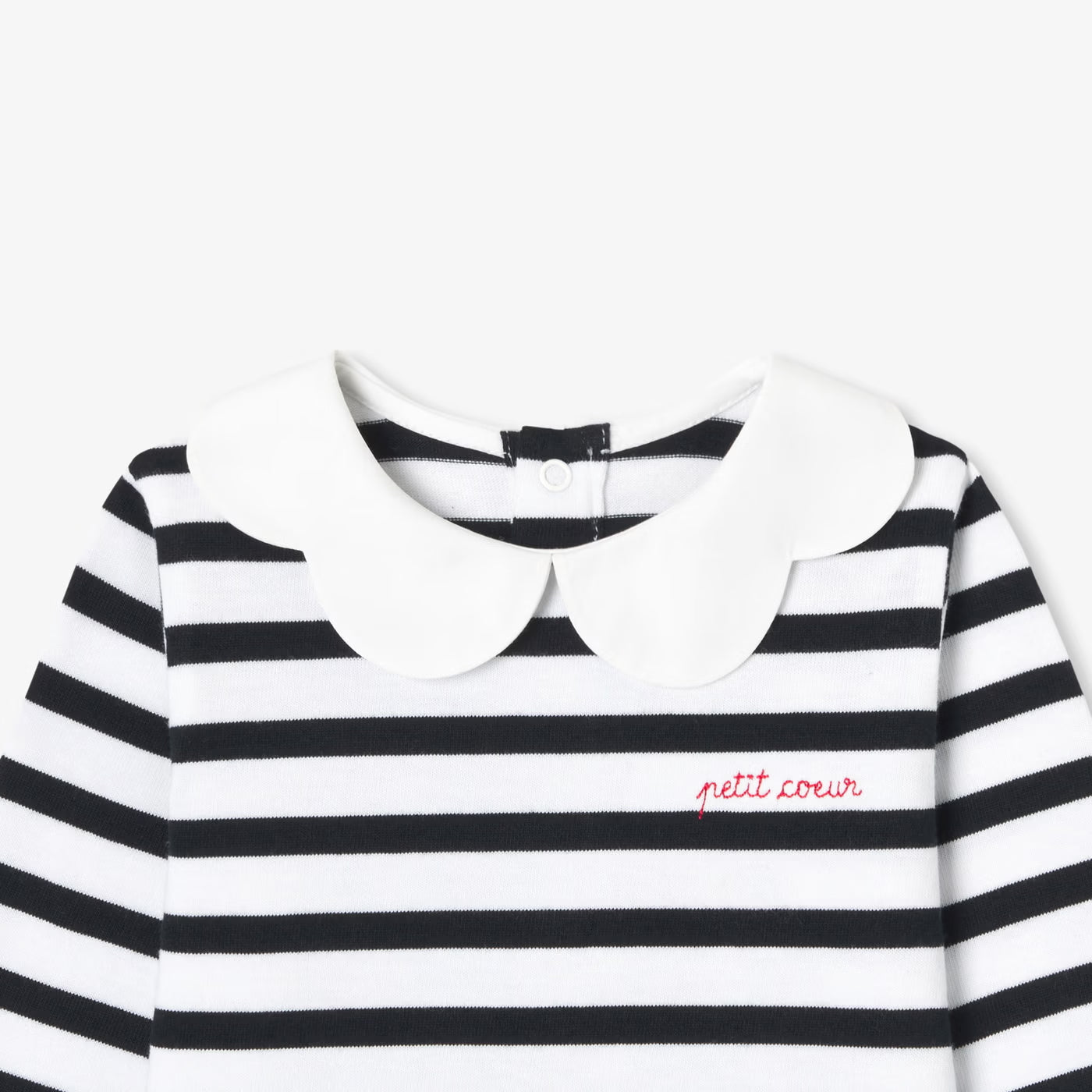Baby girl Breton tee - blanc/marine