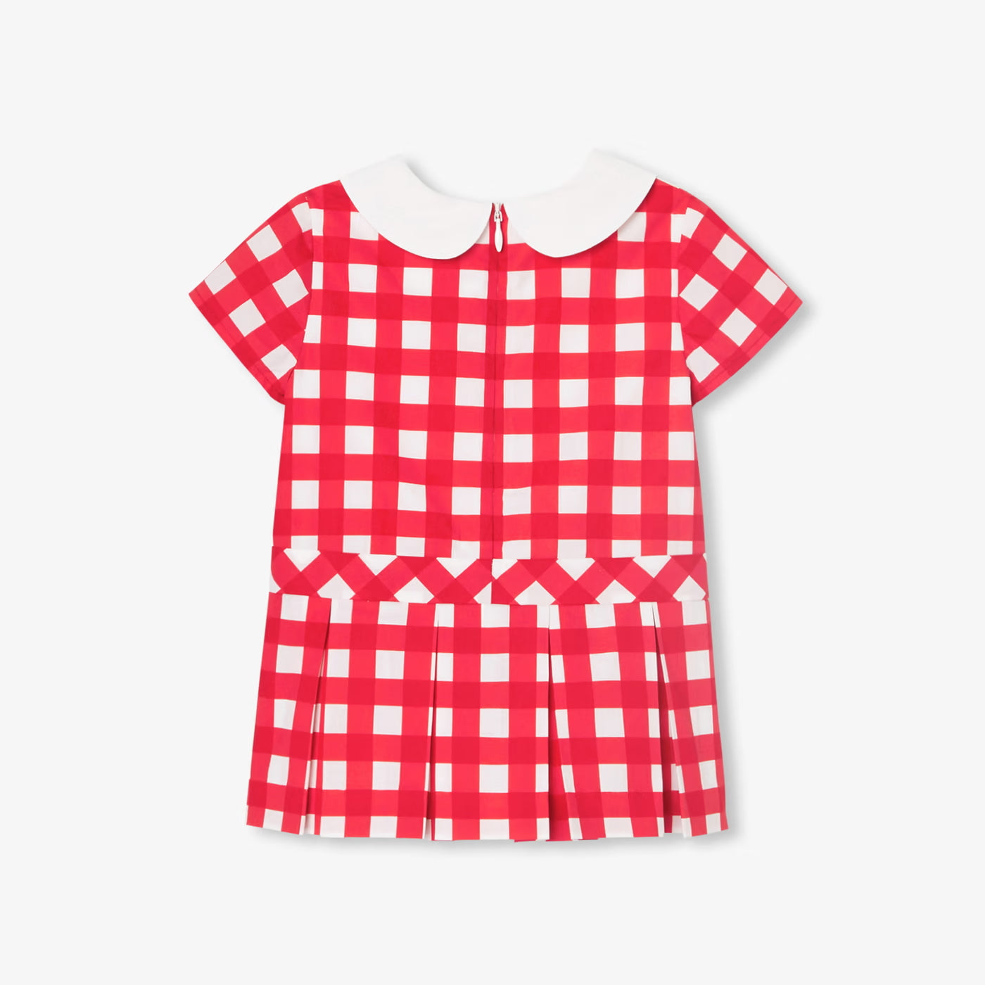 Baby girl's gingham print dress - white/red
