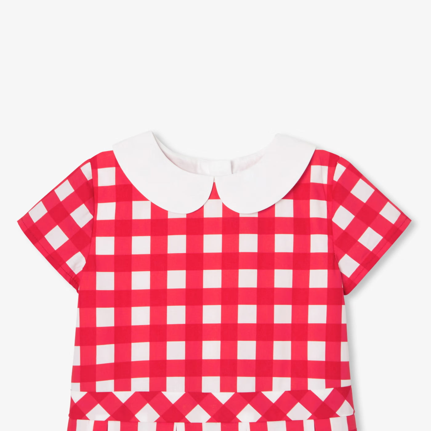 Baby girl's gingham print dress - white/red
