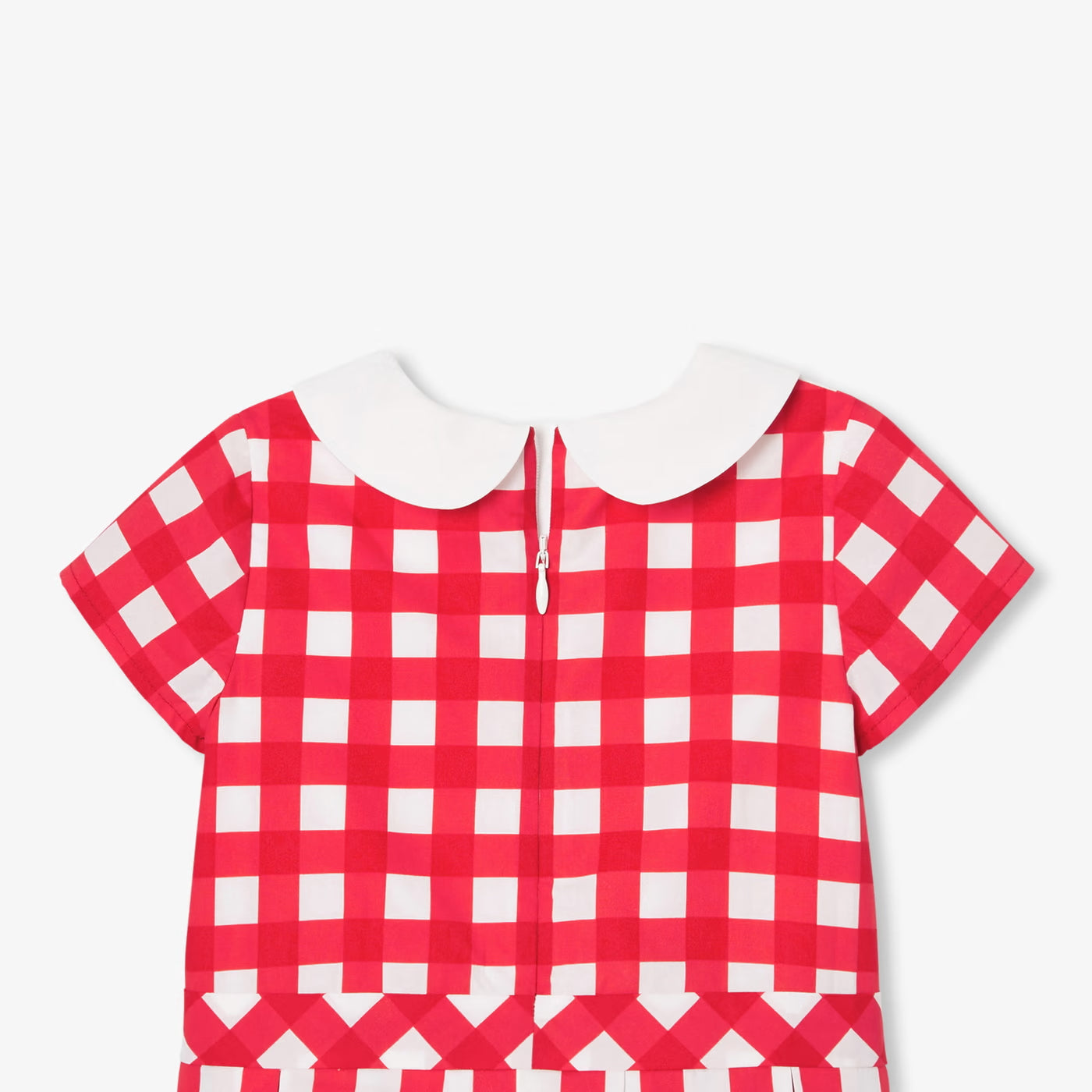 Baby girl's gingham print dress - white/red
