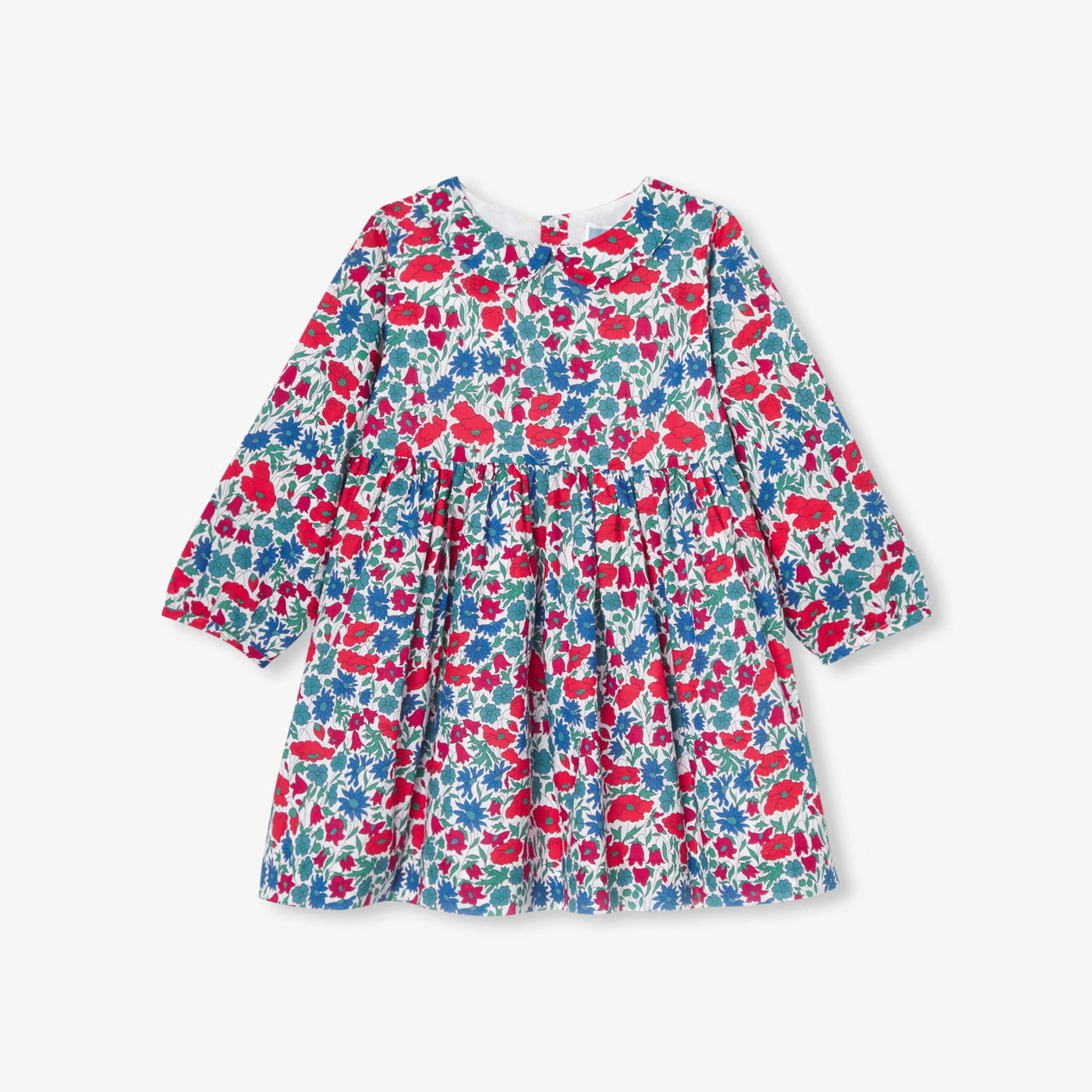 Baby girl dress in Liberty fabric - white/multico