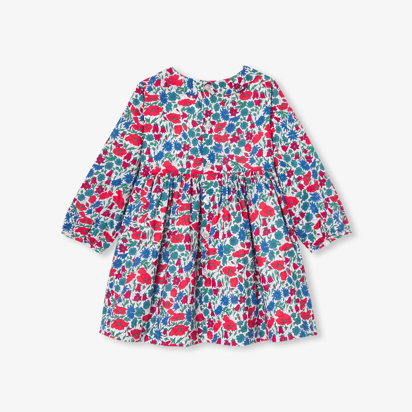 Baby girl dress in Liberty fabric - white/multico