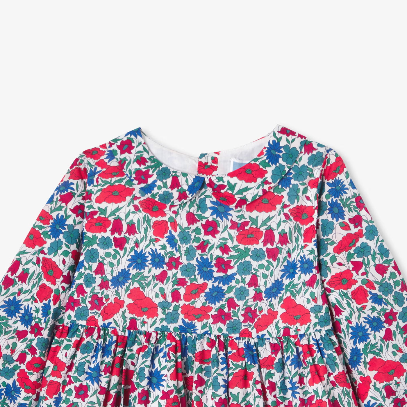 Baby girl dress in Liberty fabric - white/multico