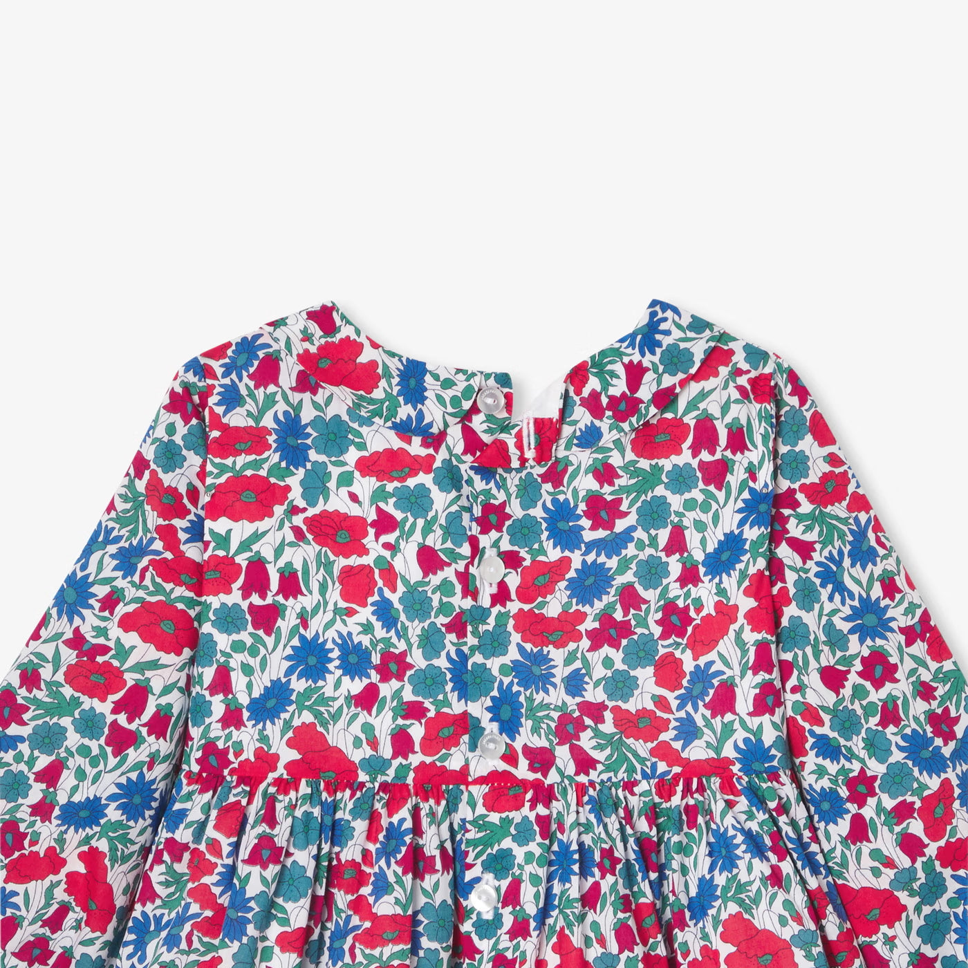 Baby girl dress in Liberty fabric - white/multico