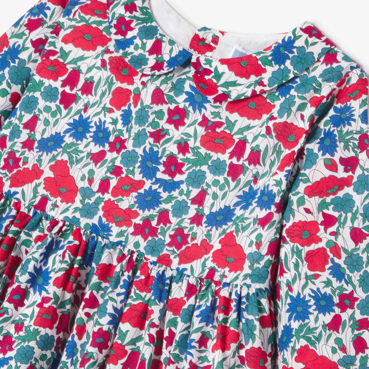 Baby girl dress in Liberty fabric - white/multico