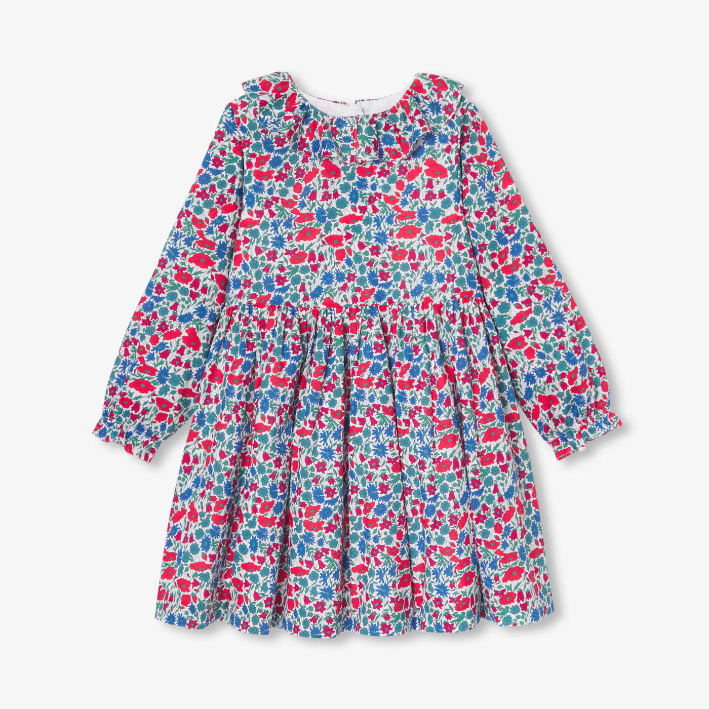 Liberty fabric girl's dress - white/multicolor