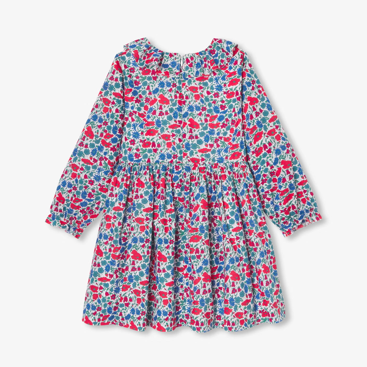 Liberty fabric girl's dress - white/multicolor