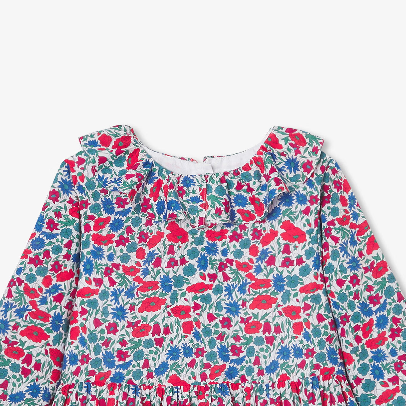 Liberty fabric girl's dress - white/multicolor