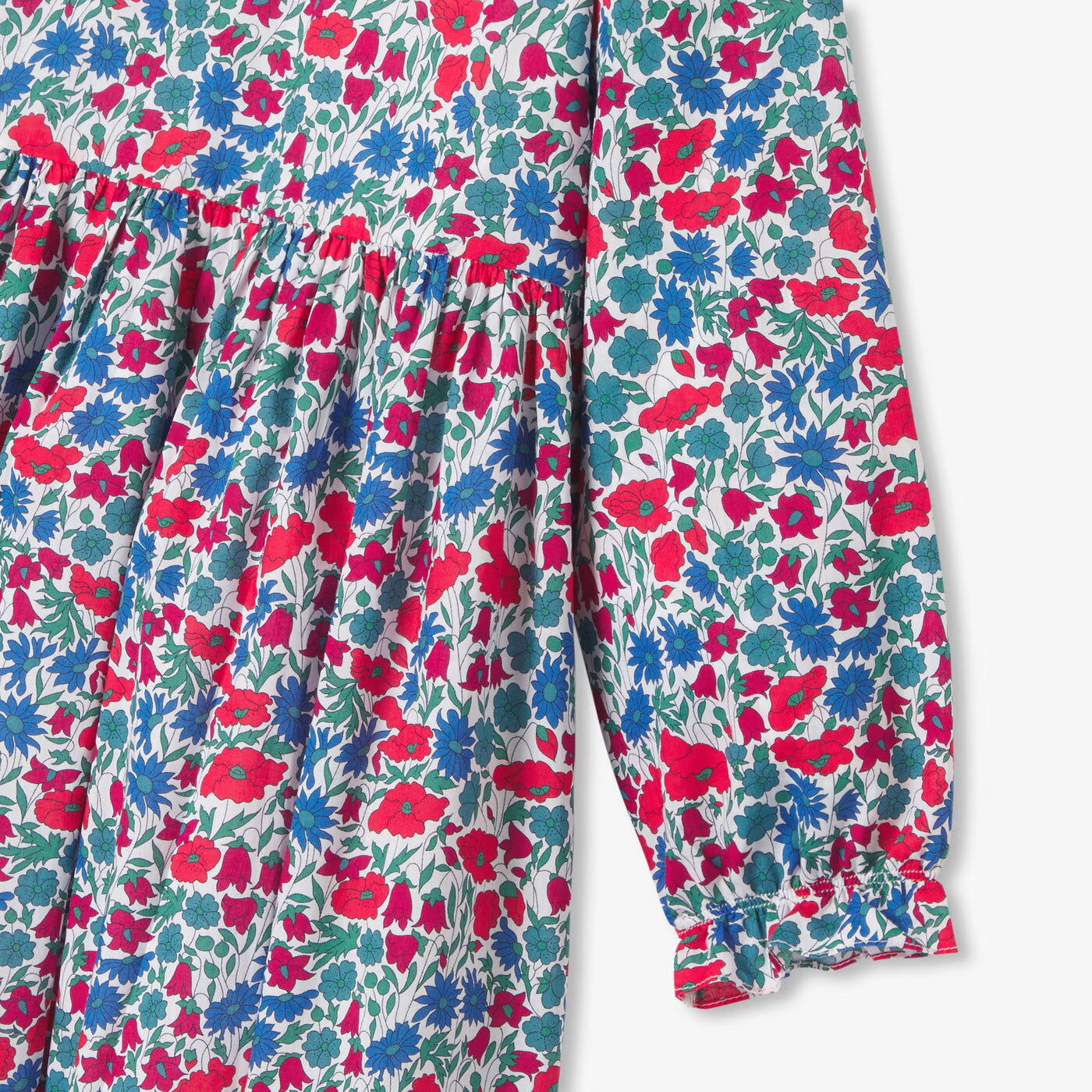 Liberty fabric girl's dress - white/multicolor