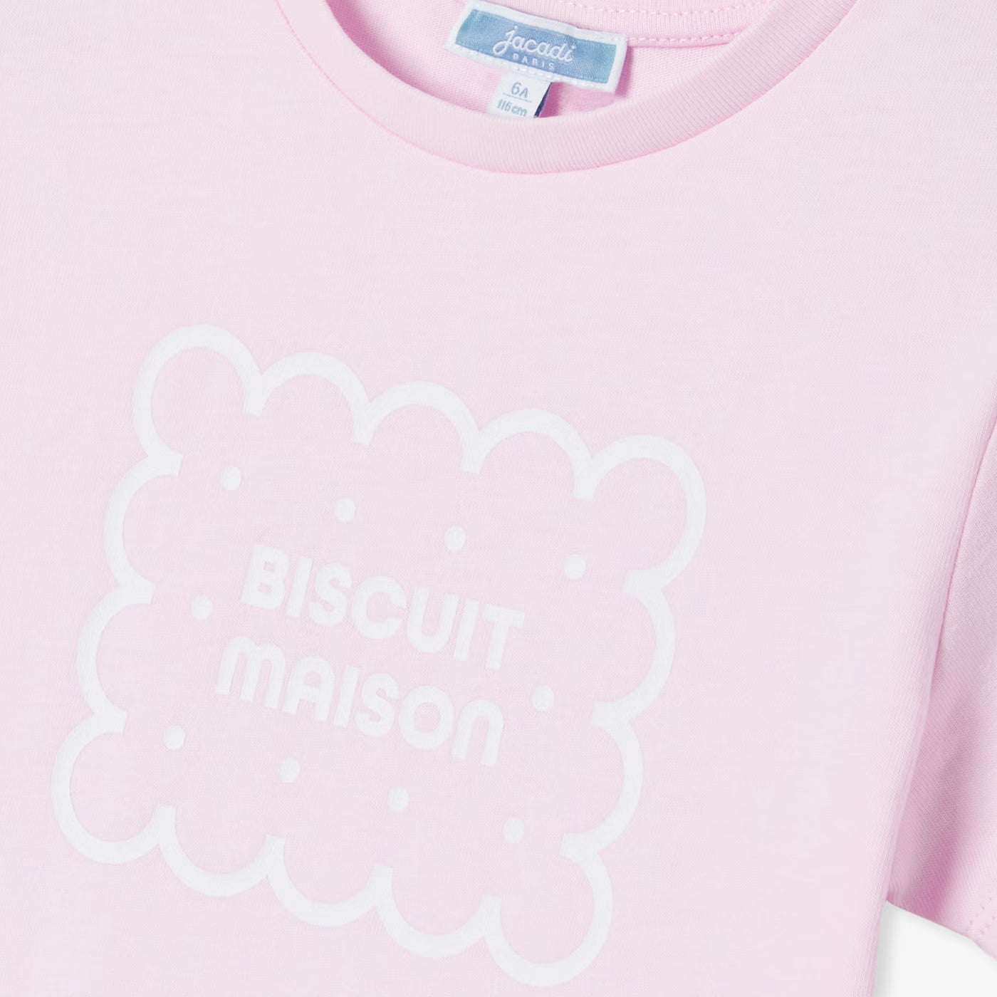 Jacadi cotton jersey t-shirt for girls - powder pink