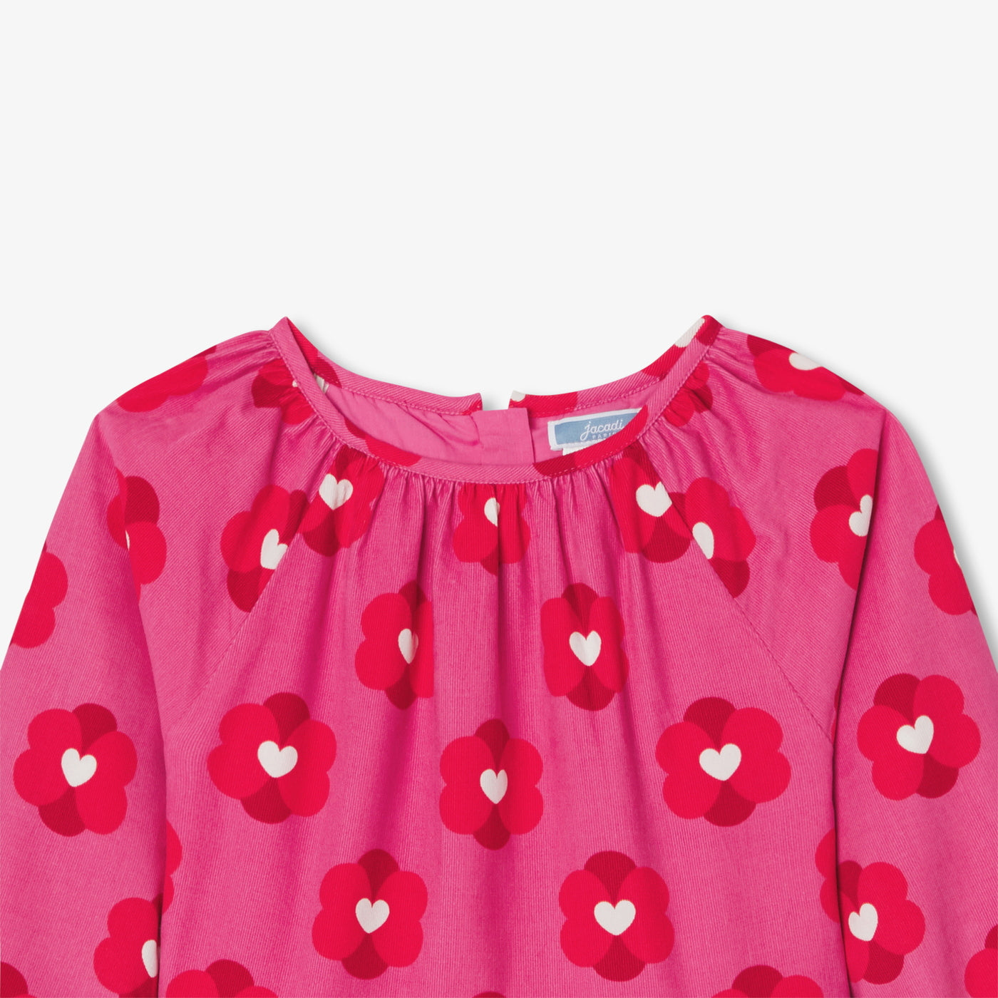 Girl dress in milleraies velvet - rose/multico
