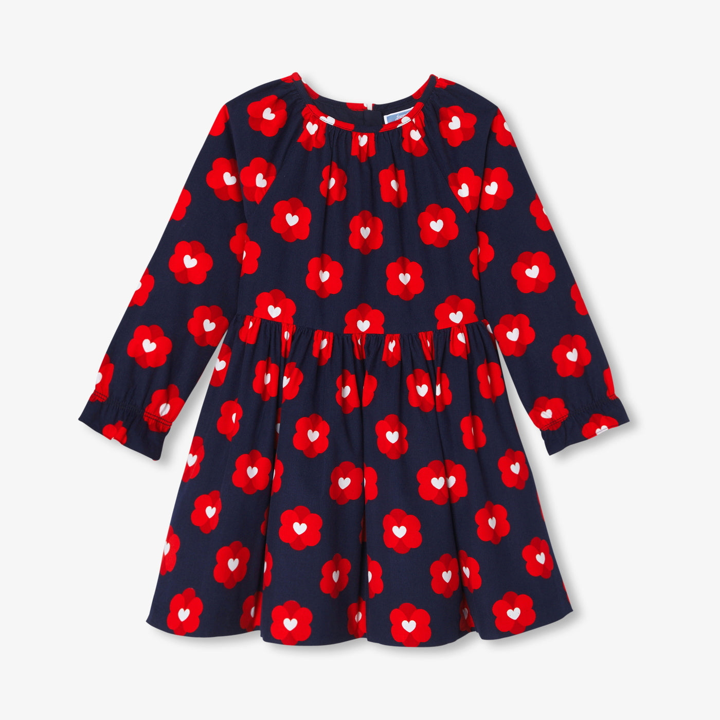 Girl dress in milleraies velvet - marine/multico